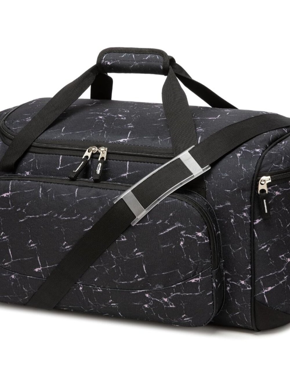Gym Bag for Men & Women - 50L Large Travel Duffle Bag Marble Black